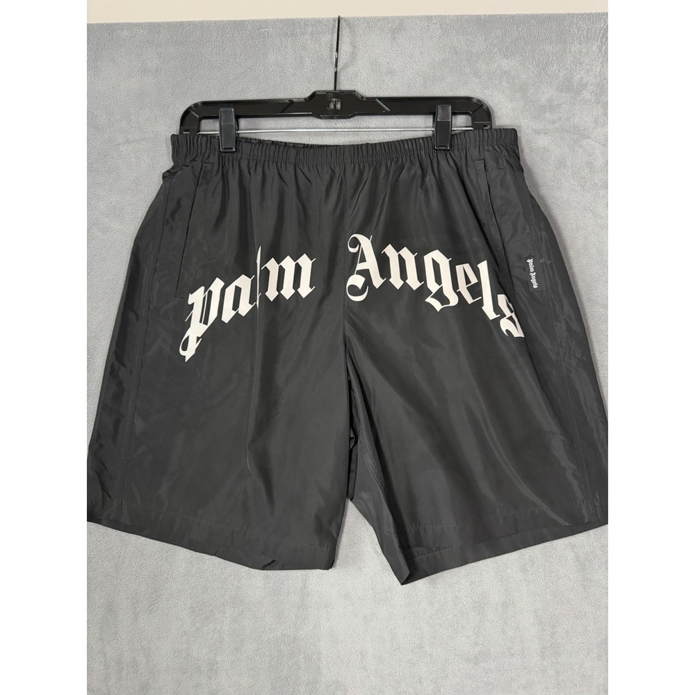 Palm Angels Men's Curved Logo Swim Shorts Men's Size Medium Gothic Emo Designer
